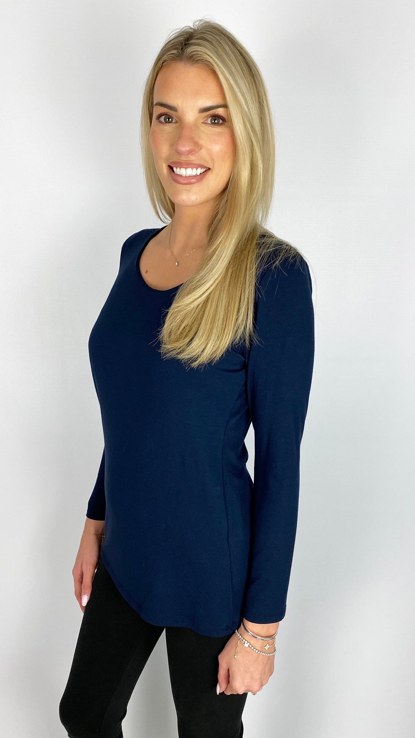 Essential long sleeve slim-fit jersey top | 6 Colours