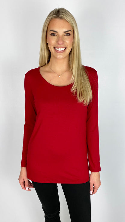 Essential long sleeve slim-fit jersey top | 6 Colours