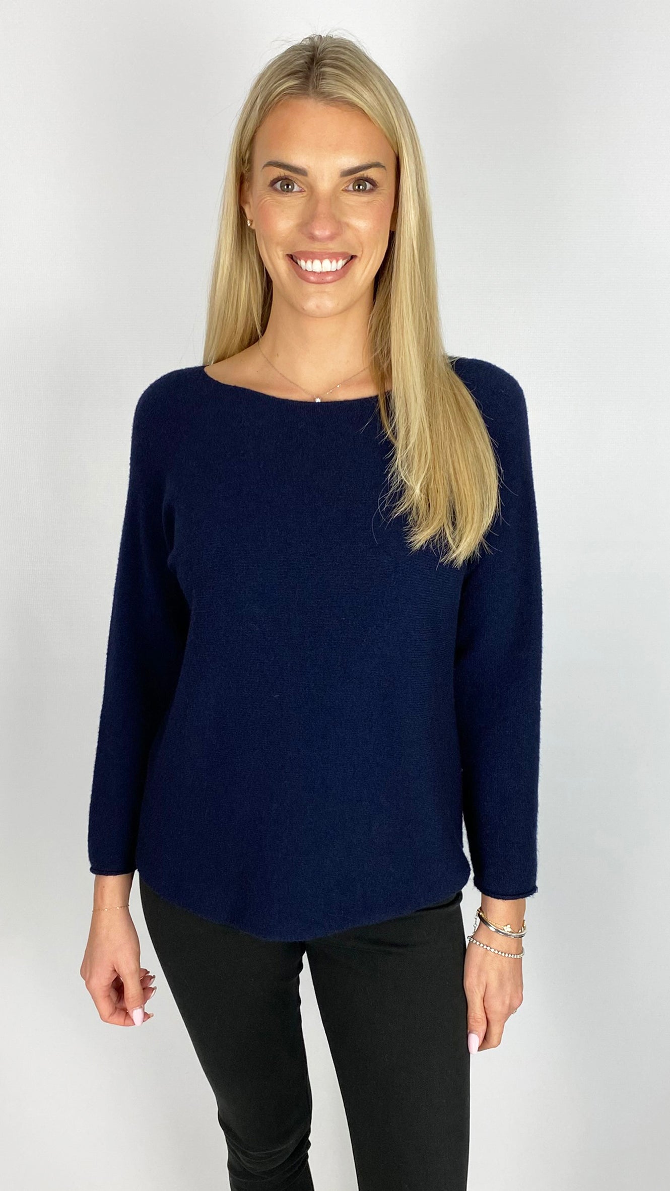 Essential curved hem slash neck jumper |6 Colours | Last 1s