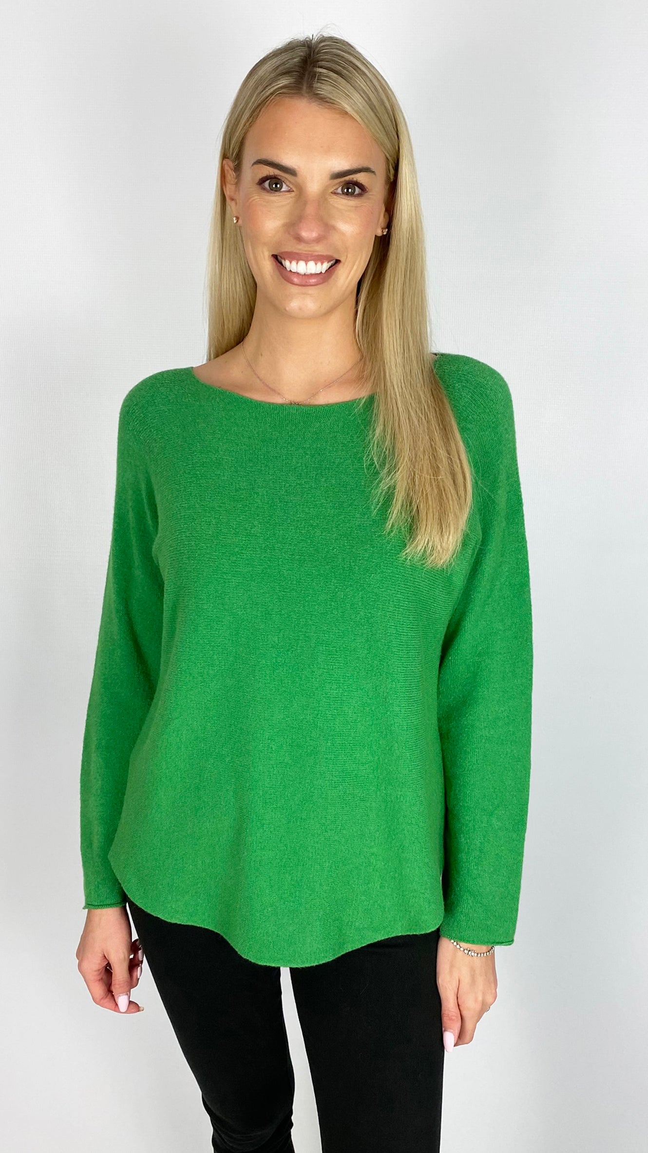 Essential curved hem slash neck jumper |6 Colours | Last 1s