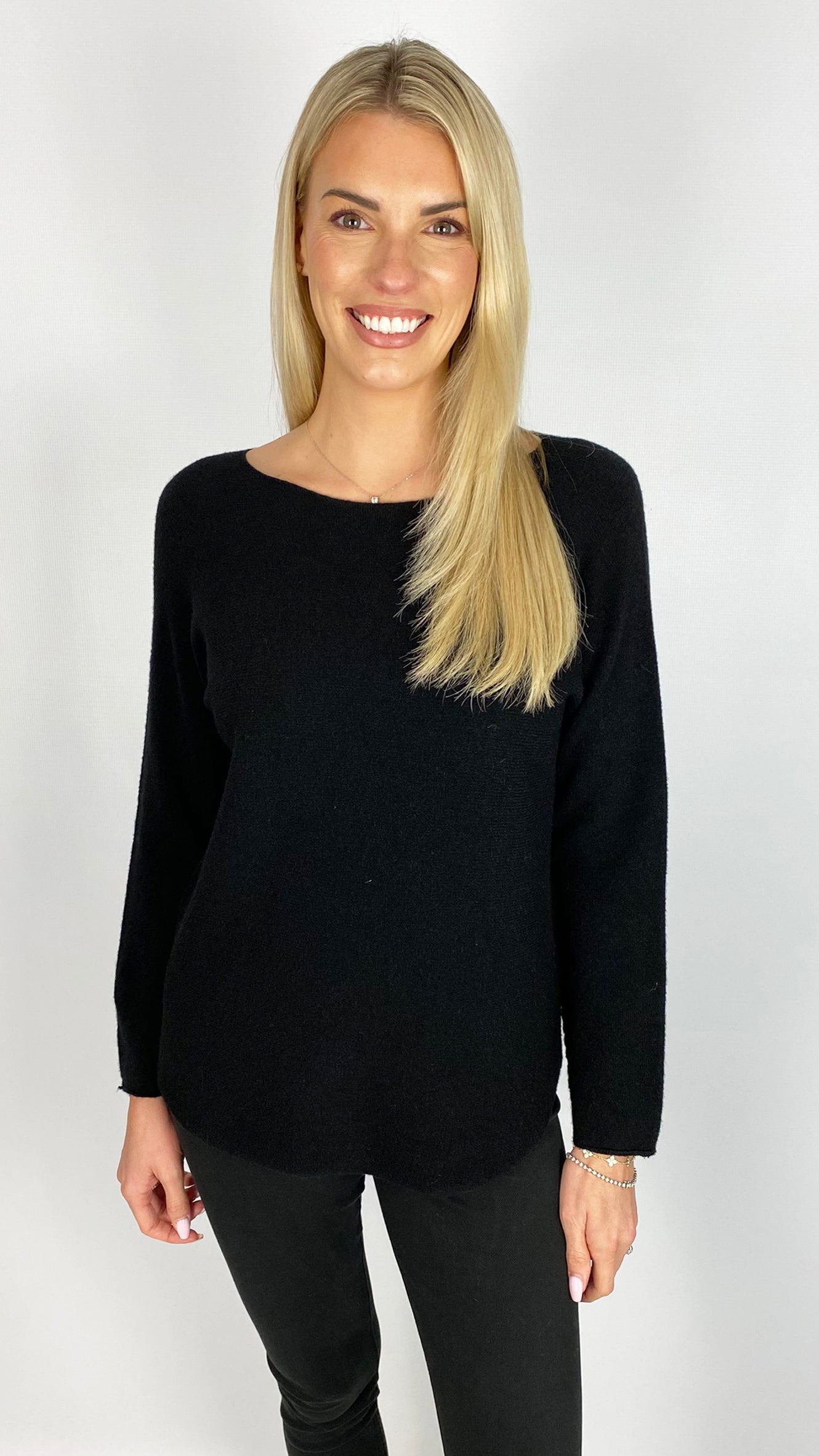 Essential curved hem slash neck jumper |6 Colours | Last 1s