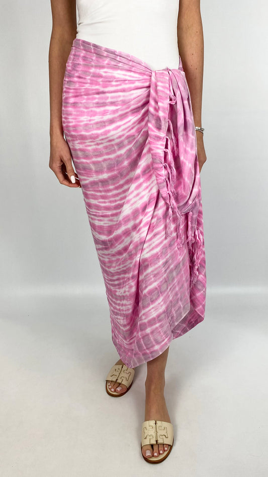 Tassel trimmed natural tie dye sarong | 3 Colours