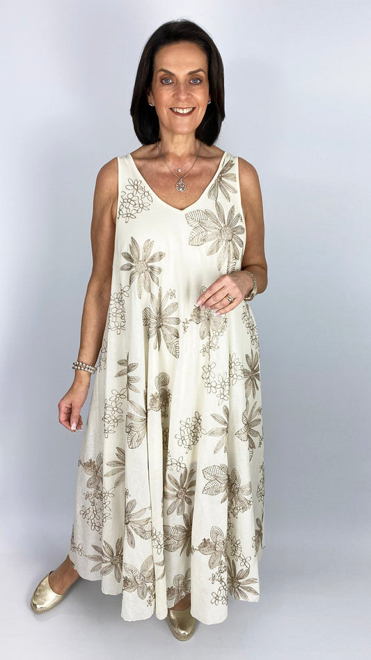 Floral lurex embroidered sundress | 3 Colours