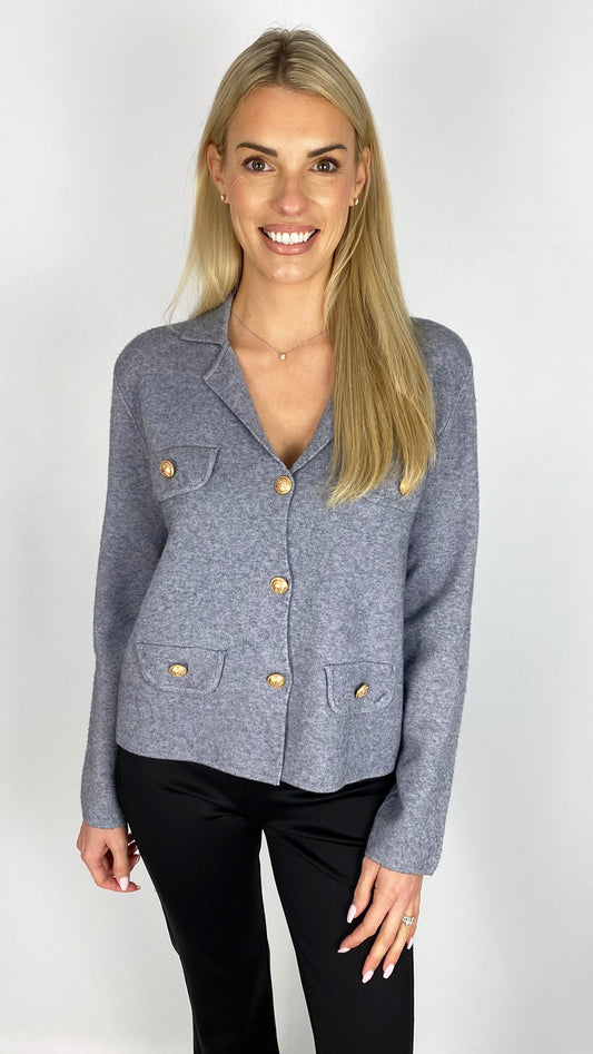 Fine knitted Parisienne jacket | Grey | last 1s