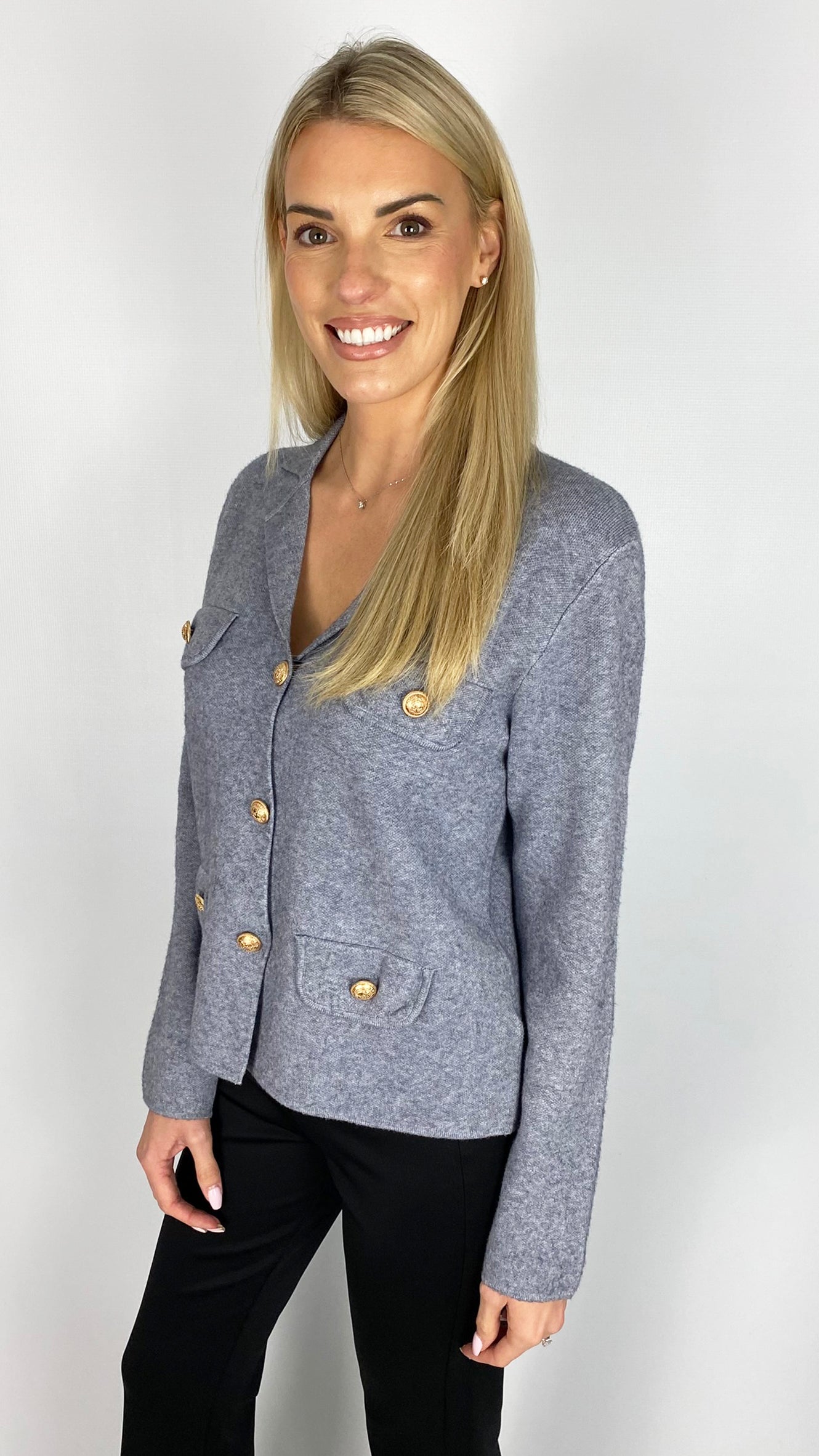 Fine knitted Parisienne jacket | Grey | last 1s