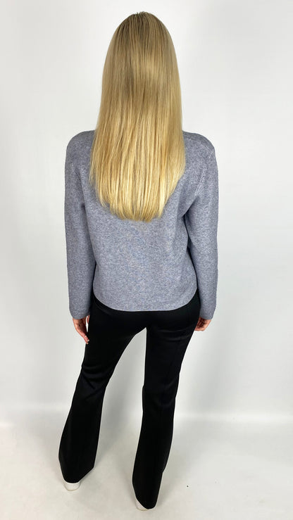 Fine knitted Parisienne jacket | Grey | last 1s