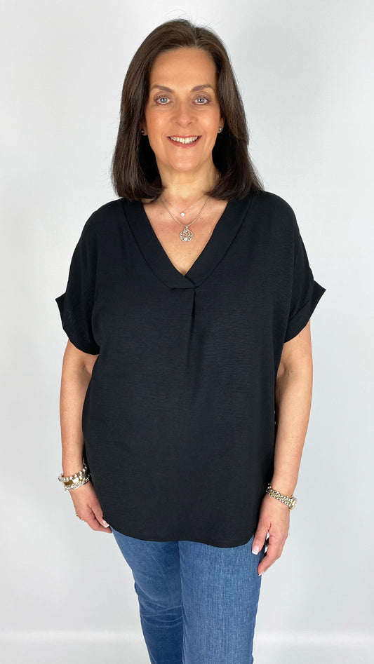 Lightweight short sleeve v-neck top | 9 Colours | last 1s