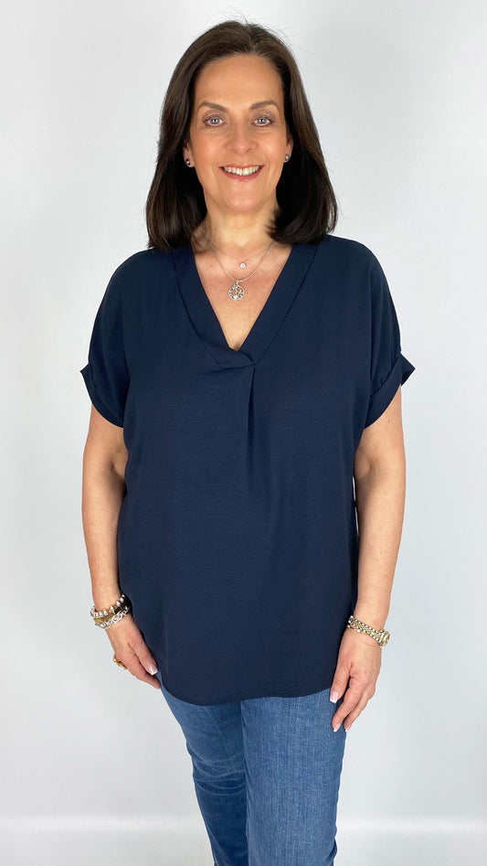 Lightweight short sleeve v-neck top | 9 Colours | last 1s