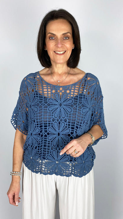 Flower crochet top w/ cami | 4 Colours