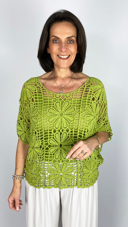Flower crochet top w/ cami | 4 Colours