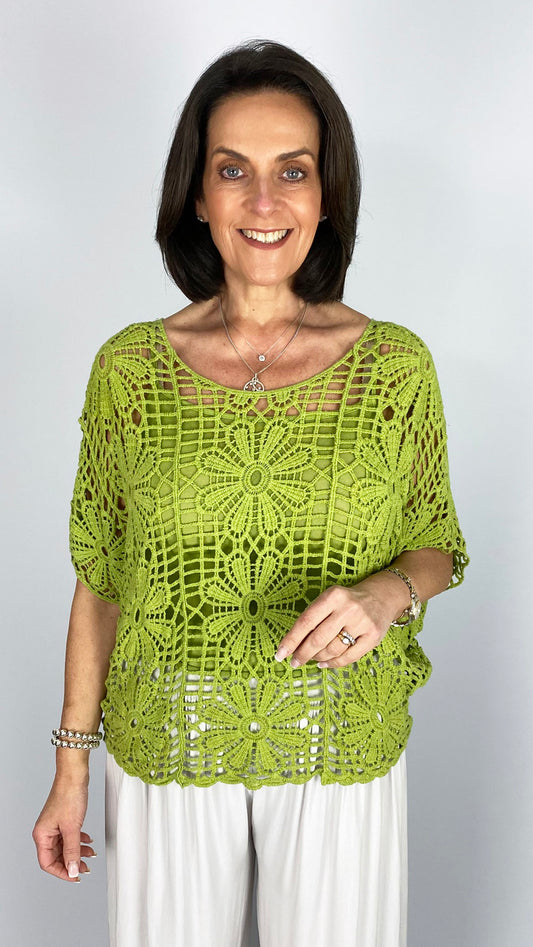 Flower crochet top w/ cami | 4 Colours