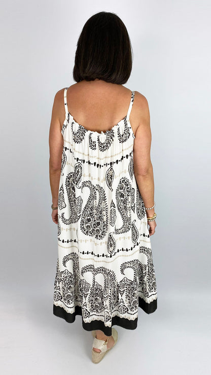 Paisley print strappy dress | 3 Colours