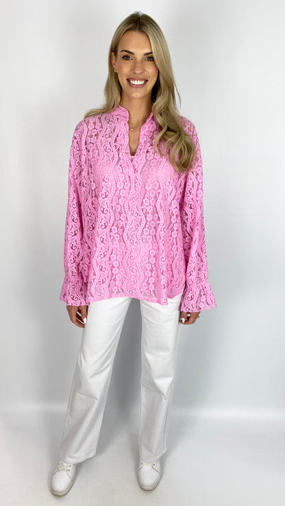 Frill sleeve lace blouse with cami | 4 Colours | last 1