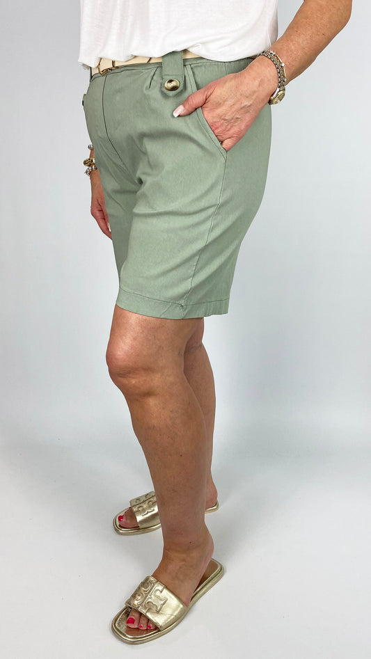 Pull-on stretch shorts w/ belt | 7 Colours