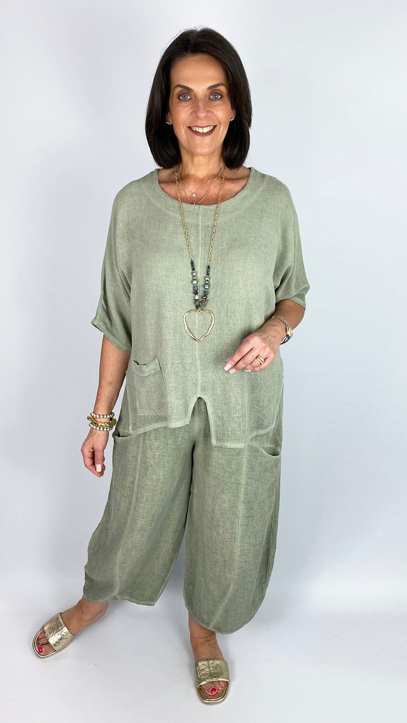 Cotton & linen mix barrel-leg trouser | 4 Colours