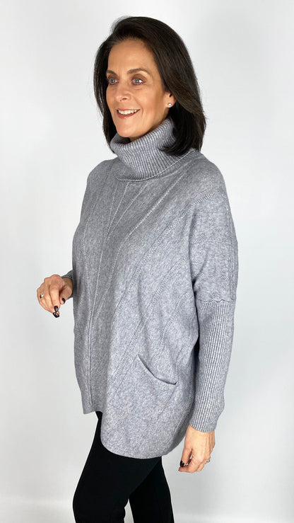 Braided knit rollneck pocket jumper | 5 Colours | back in! + new colours!