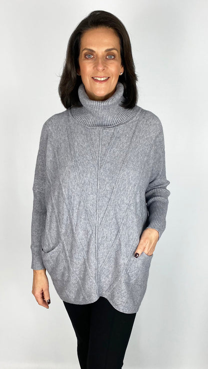 Braided knit rollneck pocket jumper | 5 Colours | back in! + new colours!