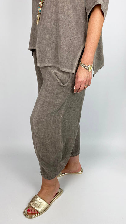 Cotton & linen mix barrel-leg trouser | 4 Colours