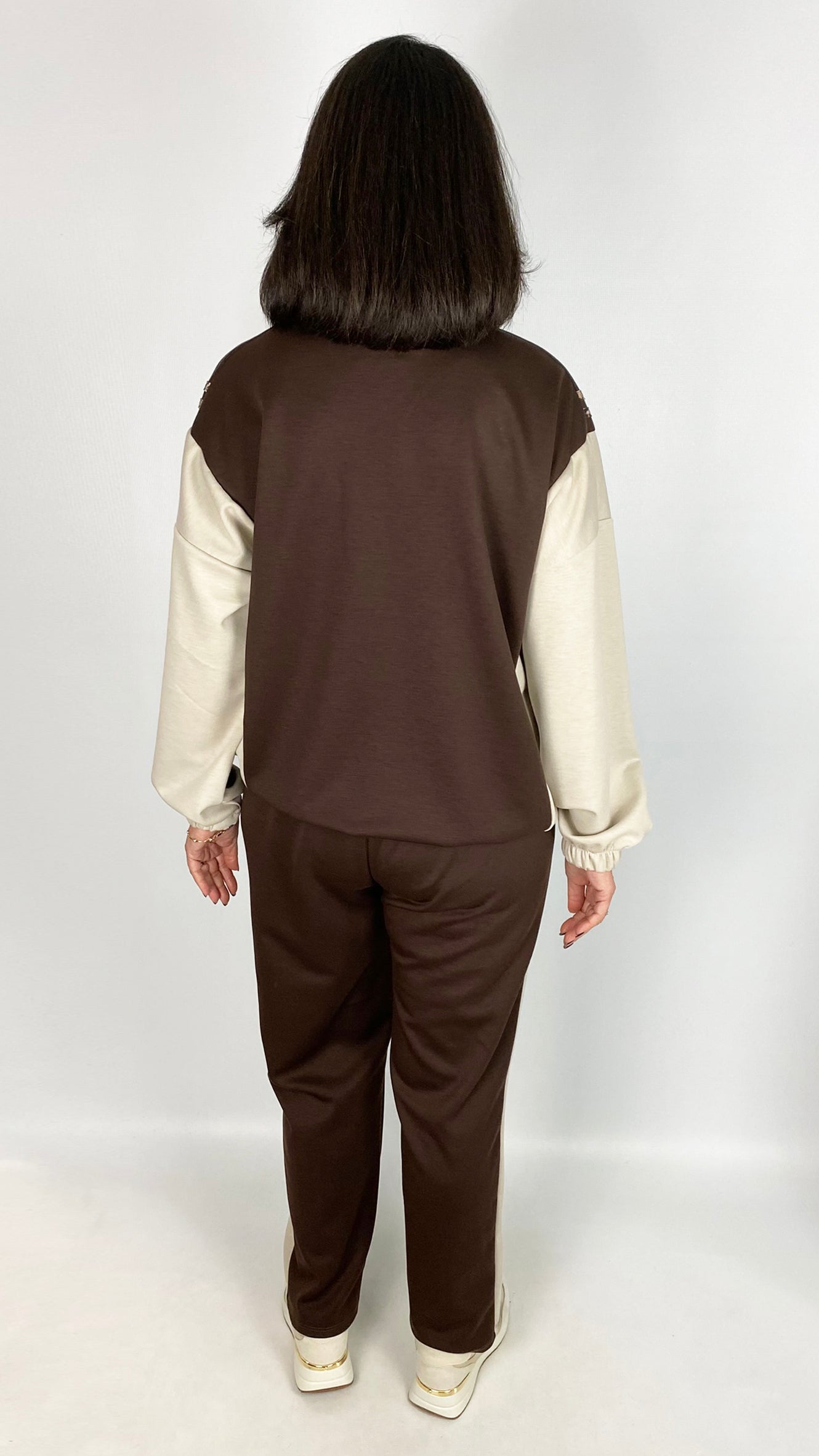 Animal print & contrast stripe loungesuit | 2 Colours