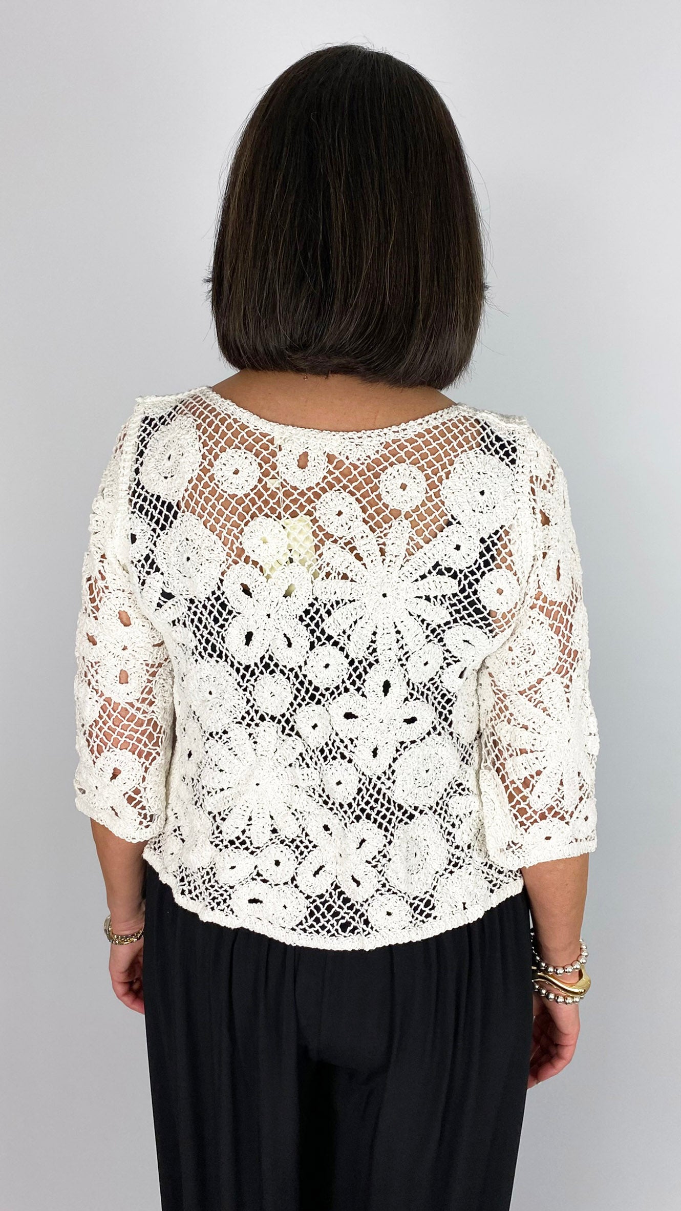 Crochet & sequin tie-or-not cardigan | 2 Colours