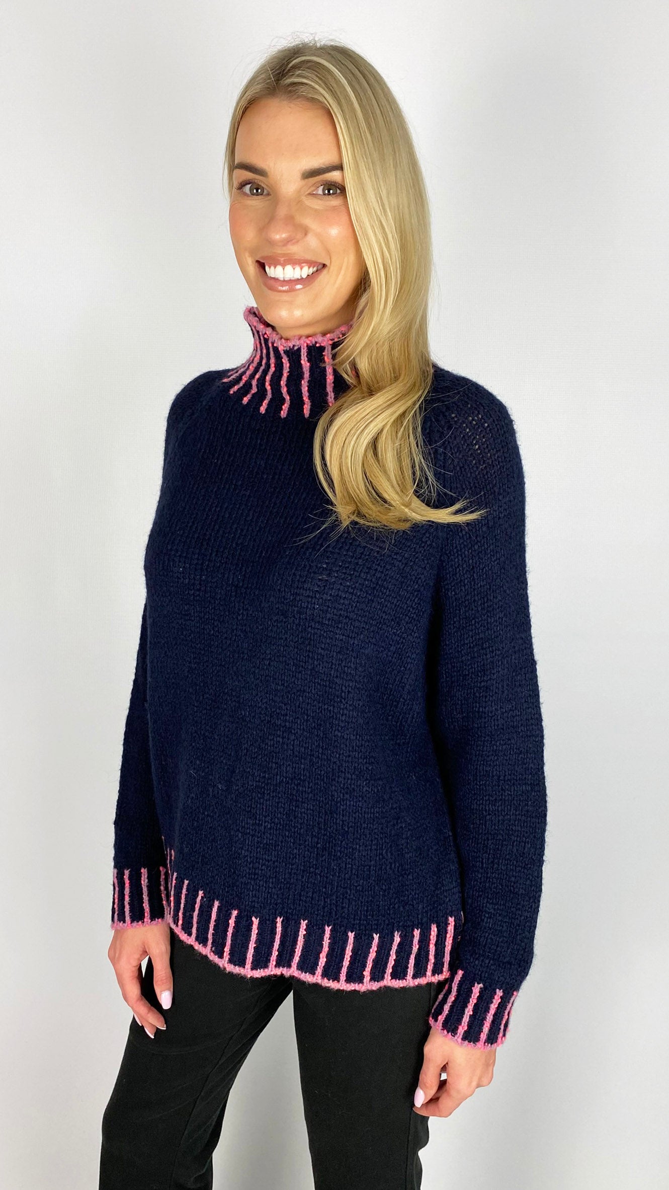 Contrast stitch turtle neck jumper | 4 Colours