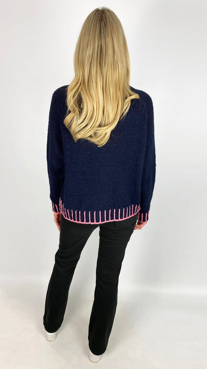 Contrast stitch turtle neck jumper | 4 Colours