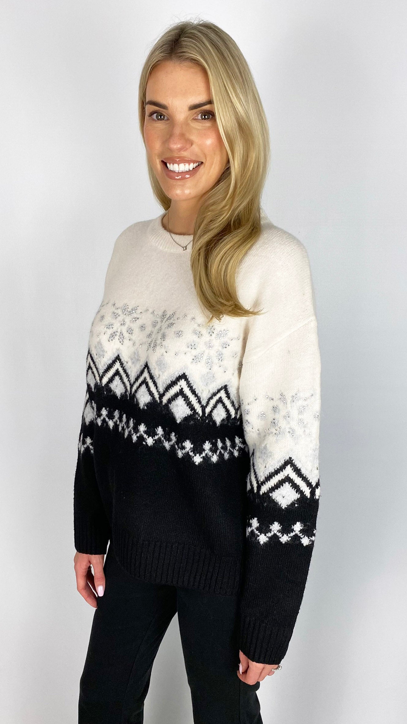 Alpine cosy jumper | Winter White/Black