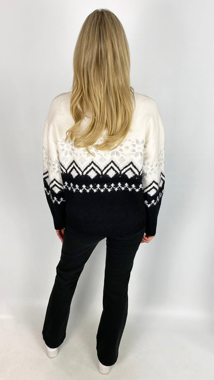 Alpine cosy jumper | Winter White/Black