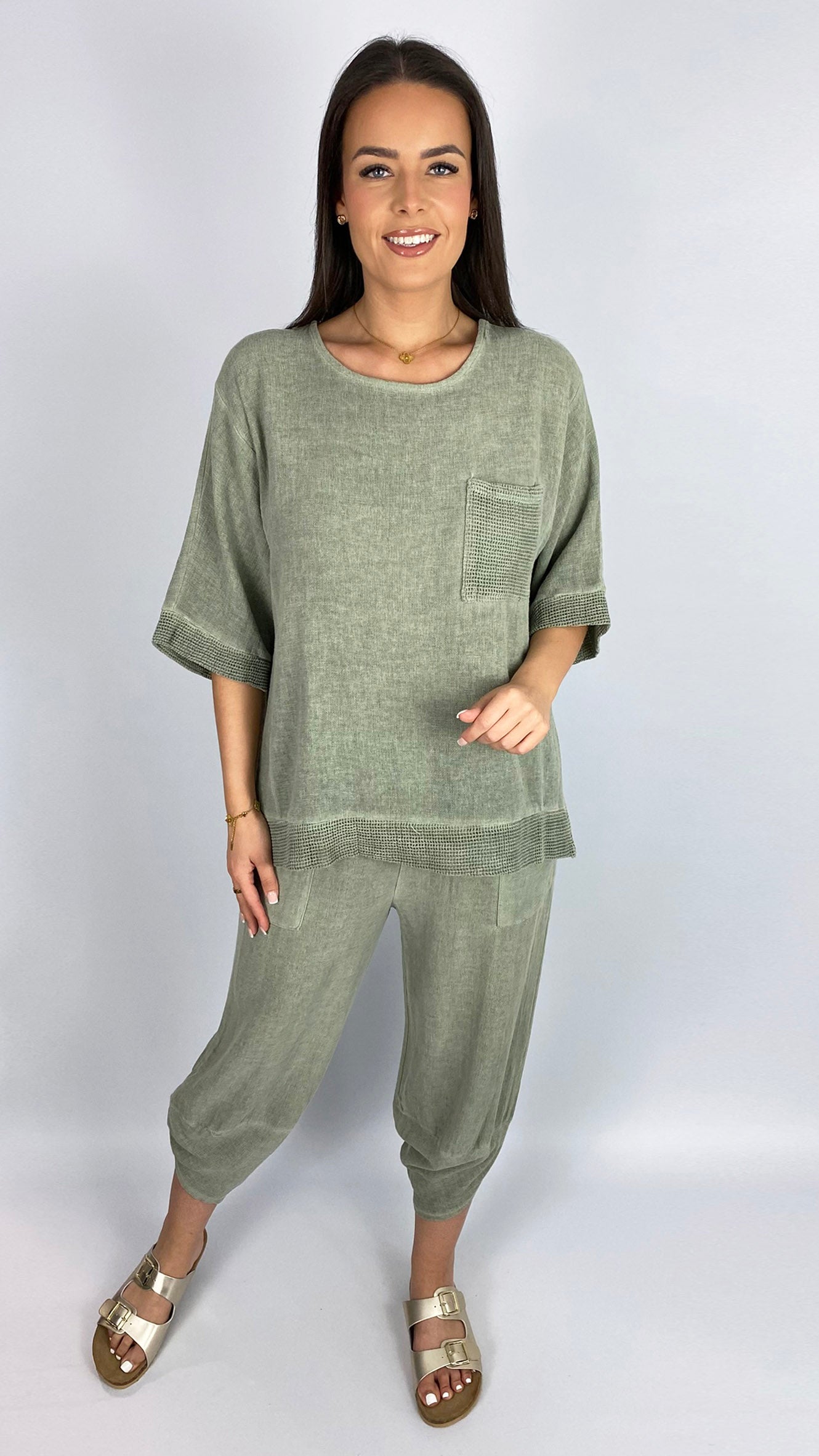 Cotton & linen mix slim-fit barrel-leg trouser | 2 Colours