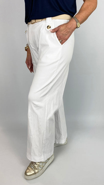 Stretch cotton straight-leg pull-on pant | 5 Colours