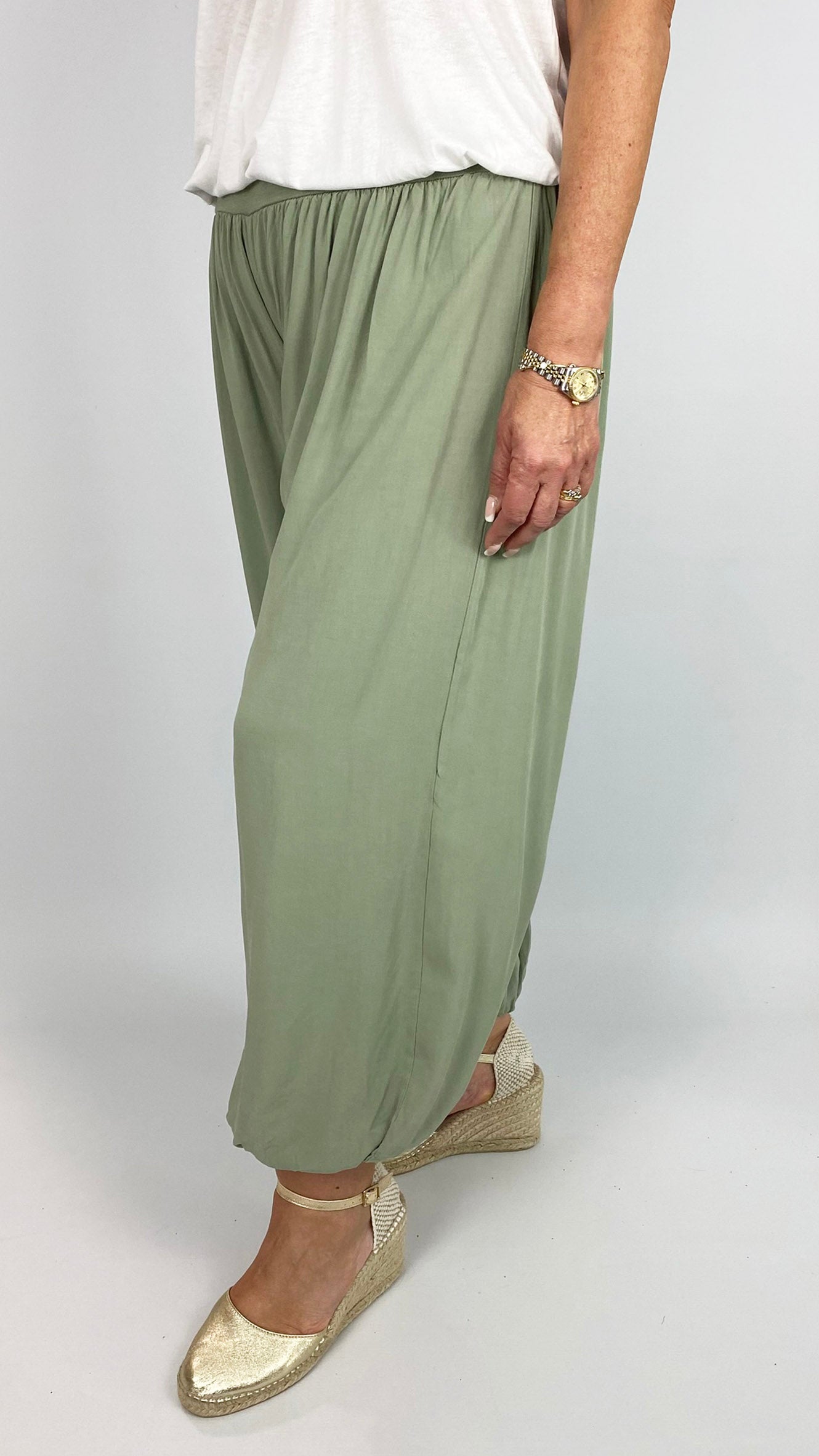 Ruched waistband jersey harem pants | 6 colours | back in!