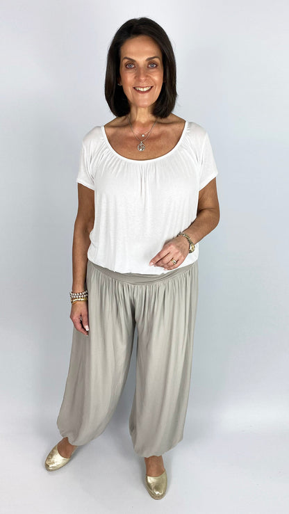 Ruched waistband jersey harem pants | 6 colours | back in!