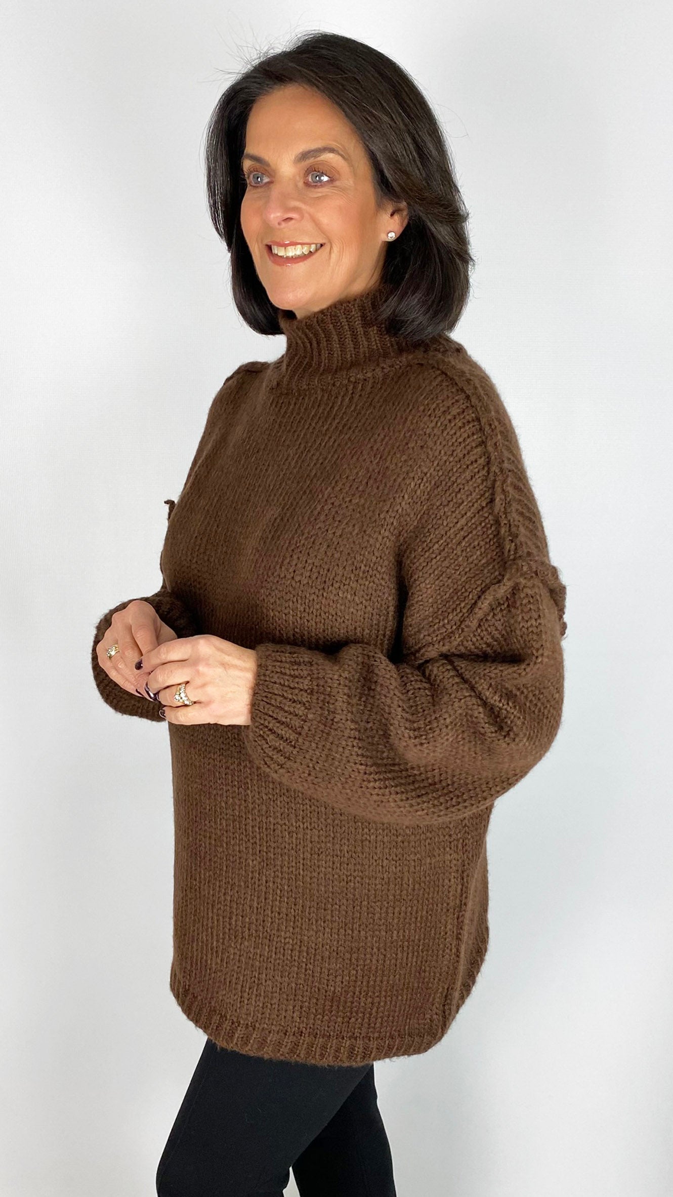 Exposed seam turtleneck cosy jumper | 2 Colours