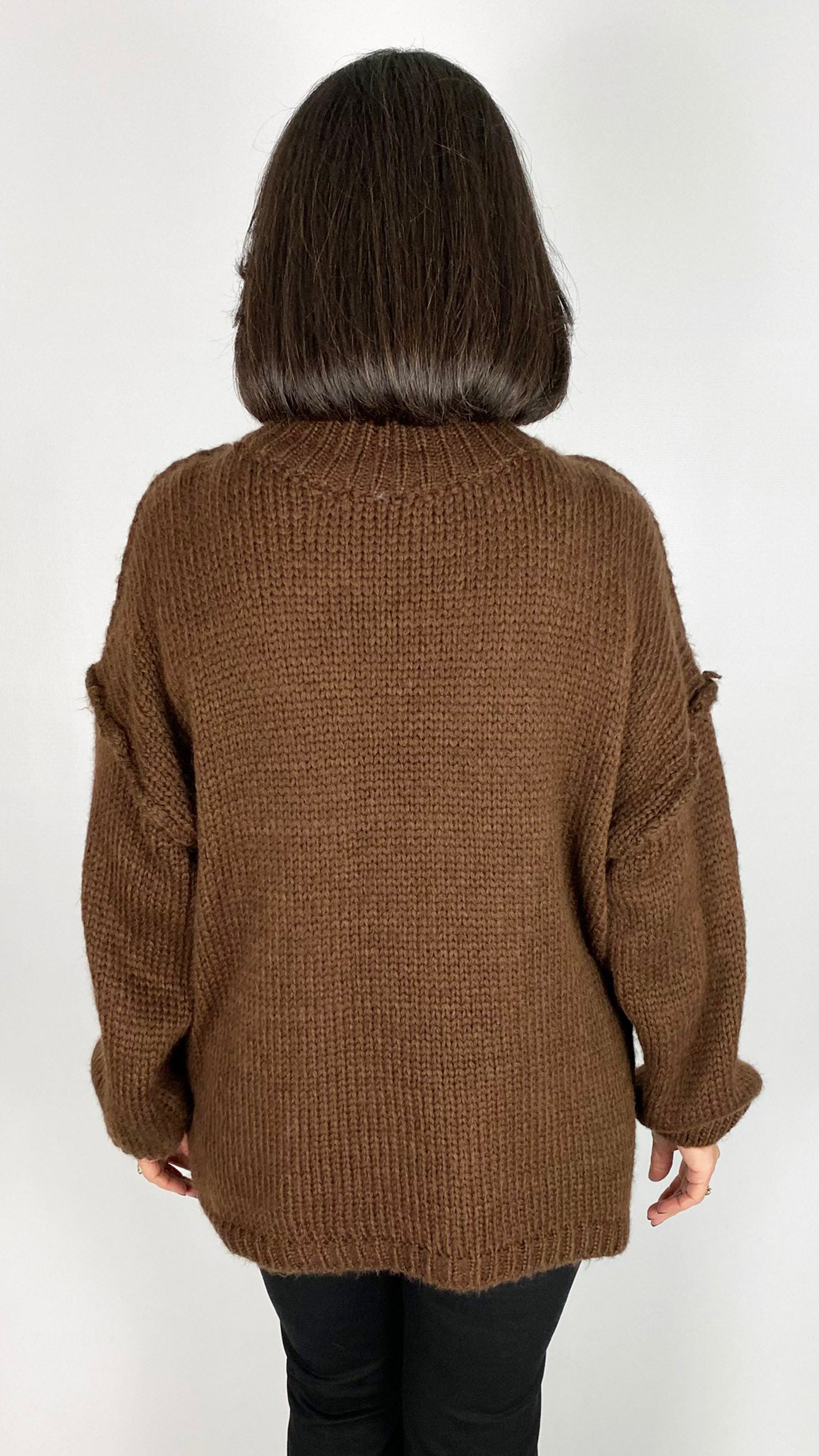 Exposed seam turtleneck cosy jumper | 2 Colours