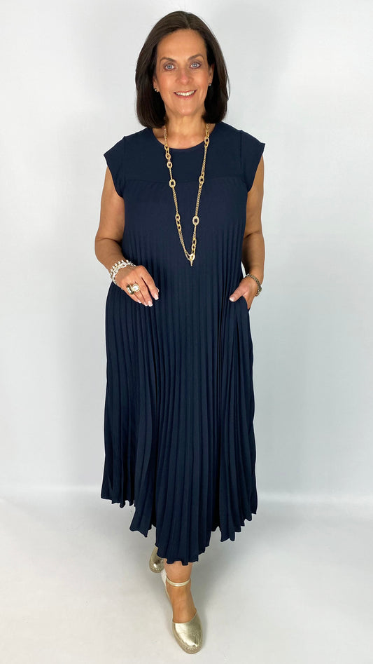 Pleated cap-sleeve pocket dress | 12 Colours | back in + new! Red