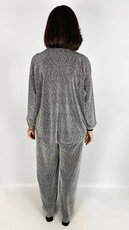 Lurex zip v-neck top | 4 Colours | Black back in! Limited!