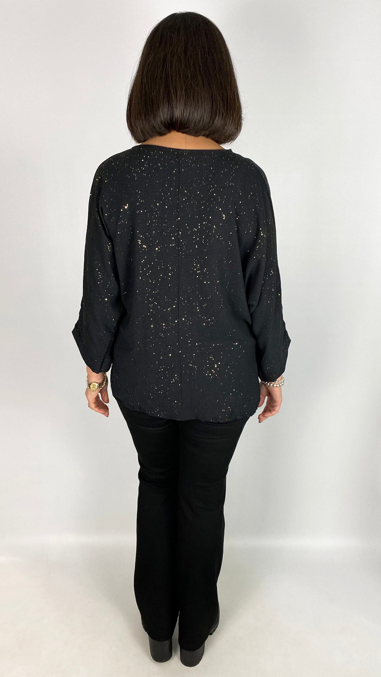Side gathered sparkle top | 2 Colours