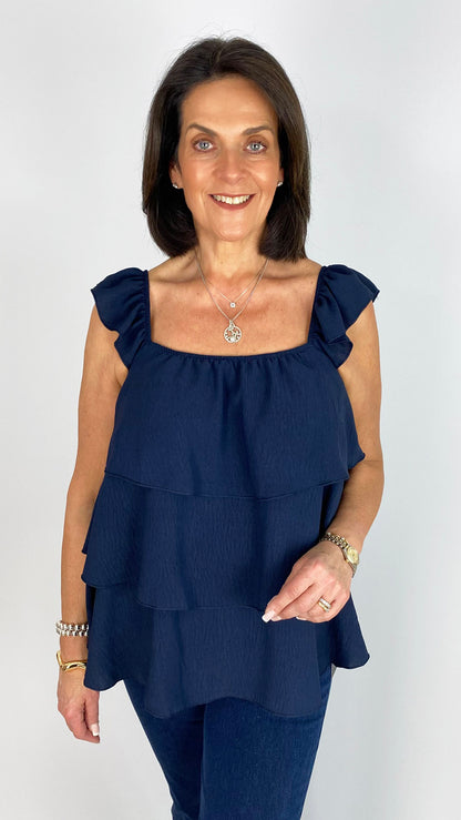 Crepe feel layered top | 8 Colours