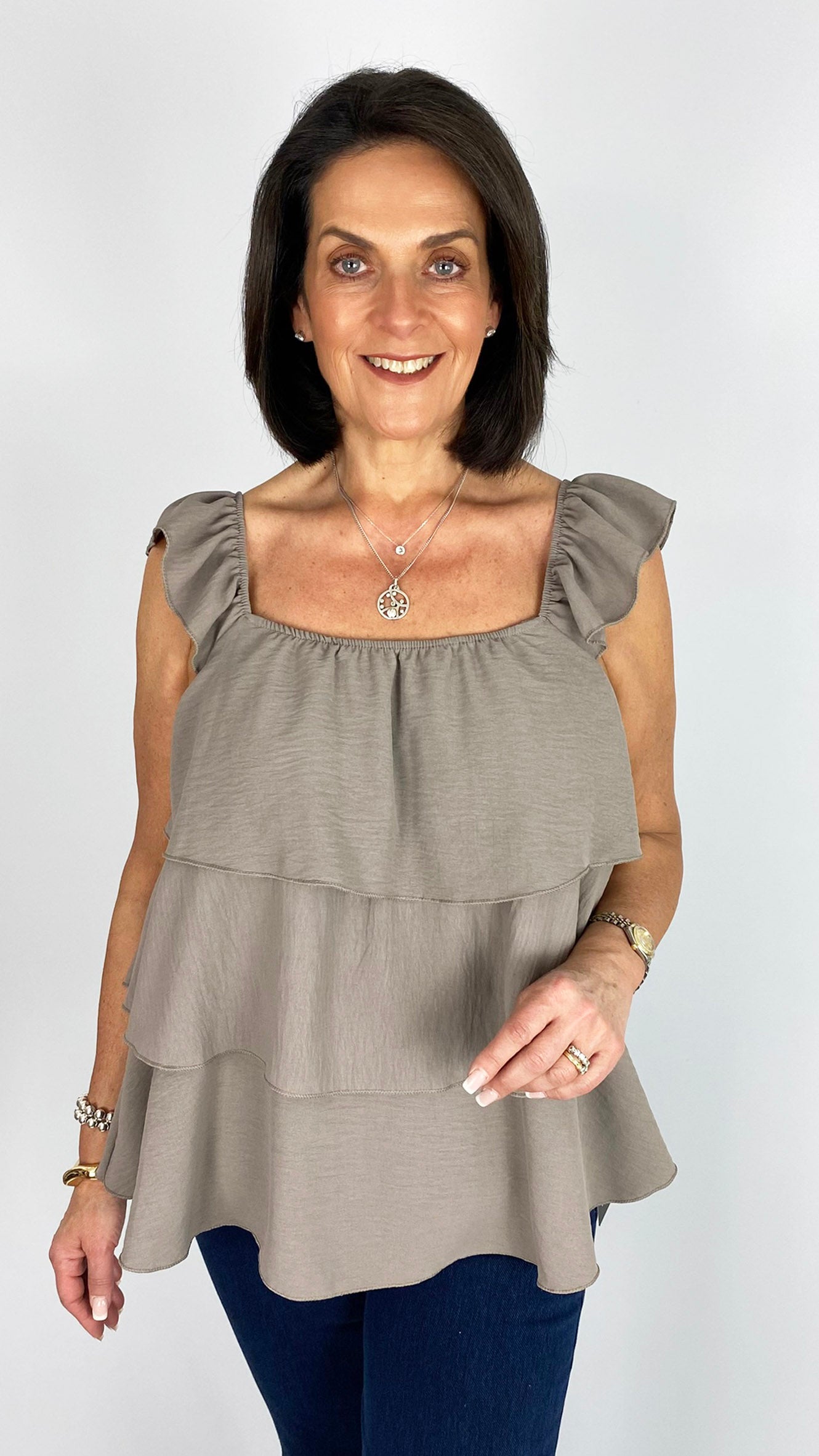 Crepe feel layered top | 8 Colours