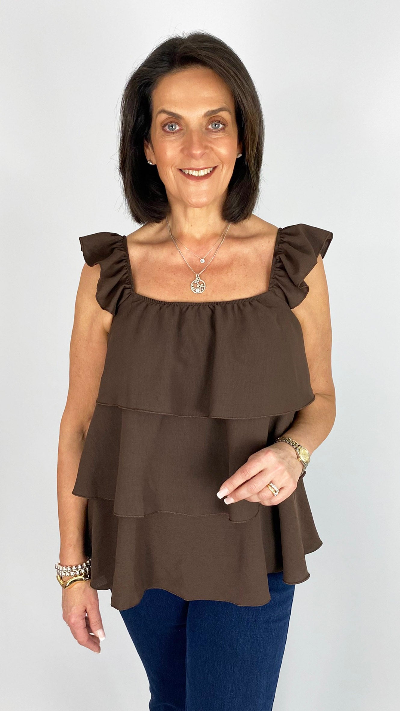 Crepe feel layered top | 8 Colours
