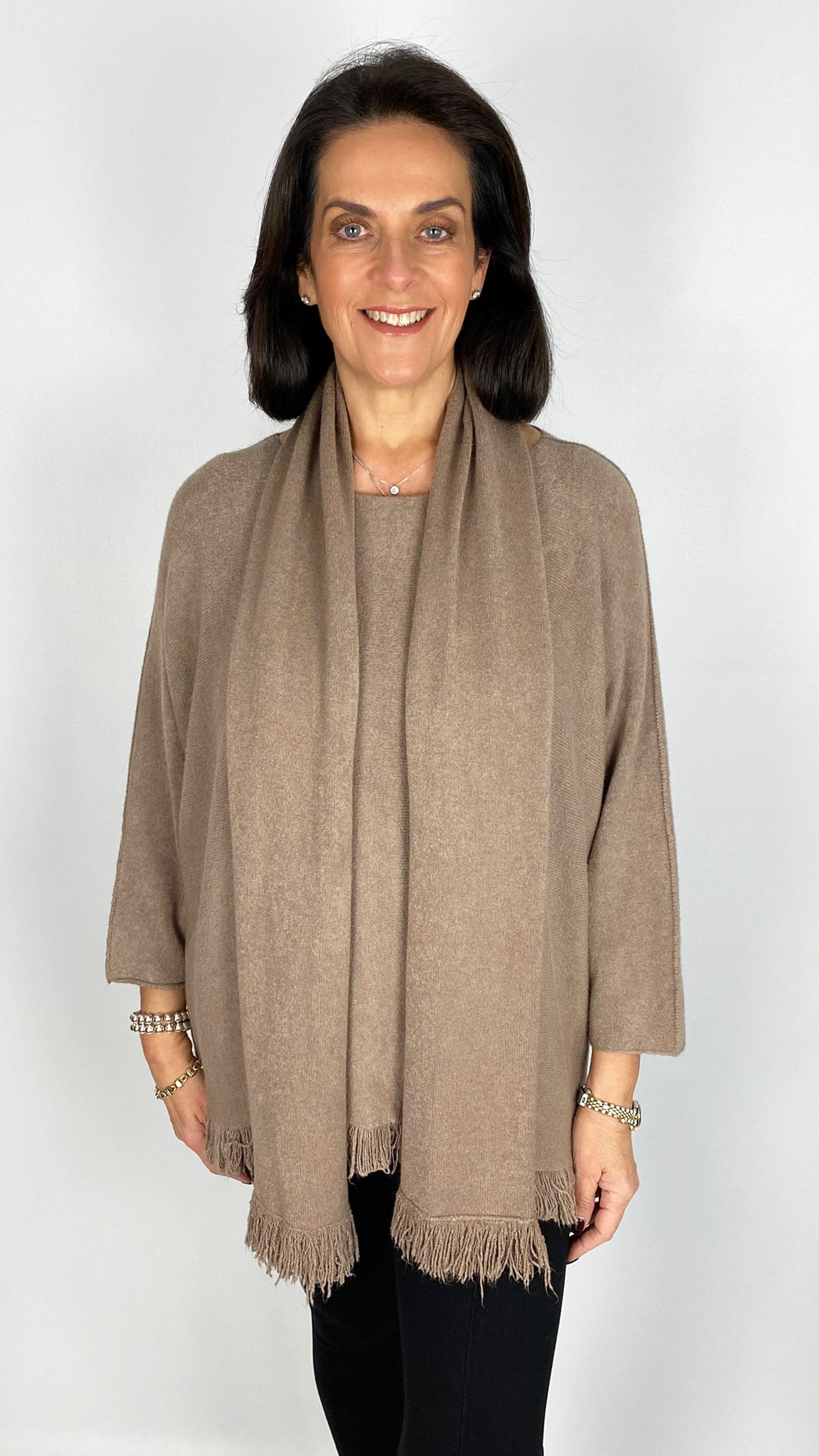 Fringed edge jumper & scarf set | 4 Colours