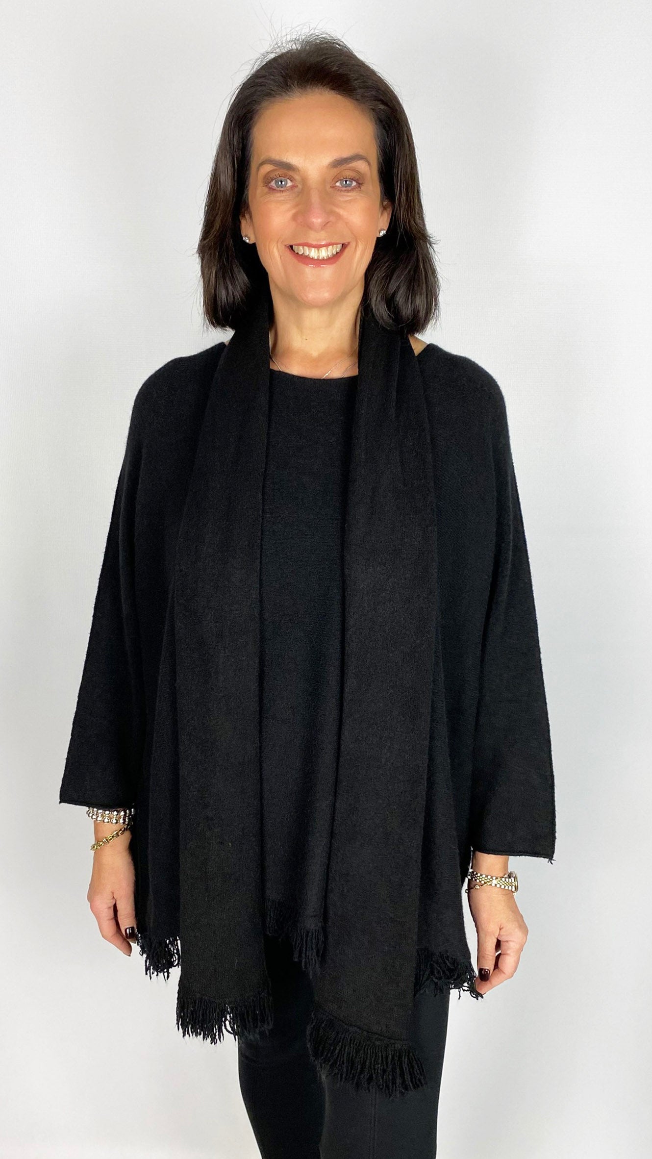 Fringed edge jumper & scarf set | 4 Colours