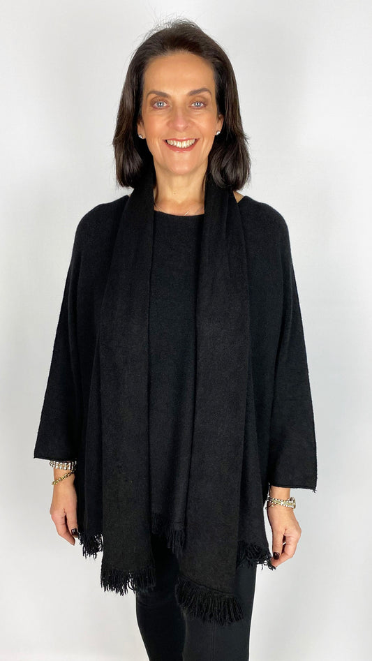 Fringed edge jumper & scarf set | 4 Colours