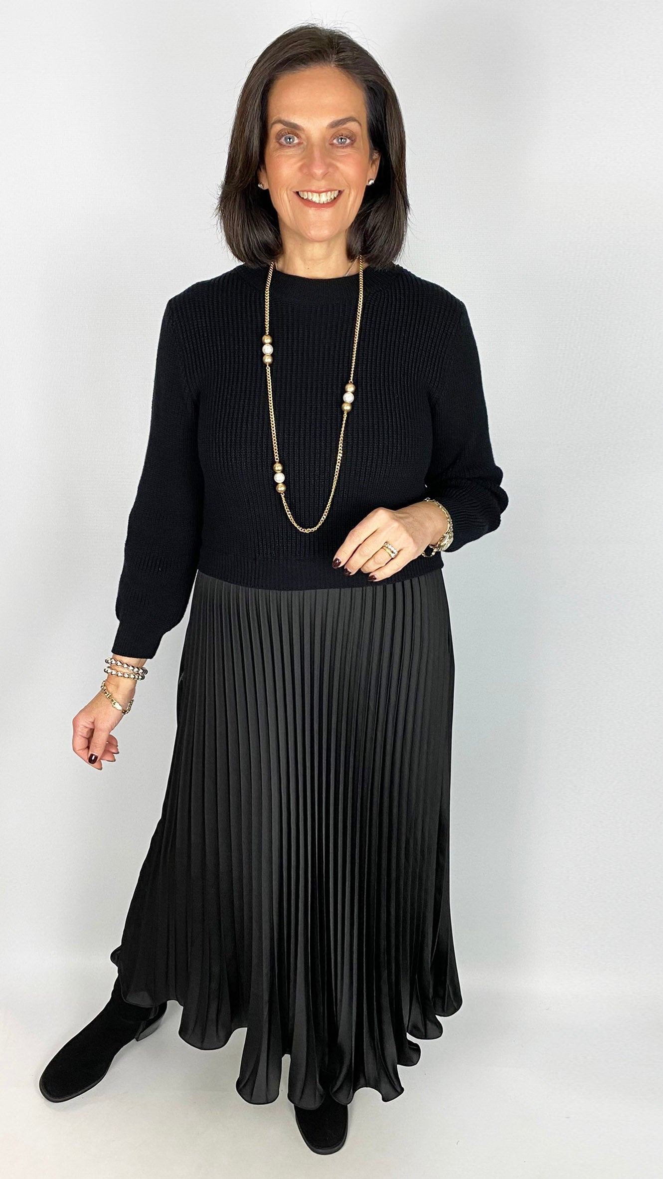 Pleated skirt jumper dress  | 2 Colours
