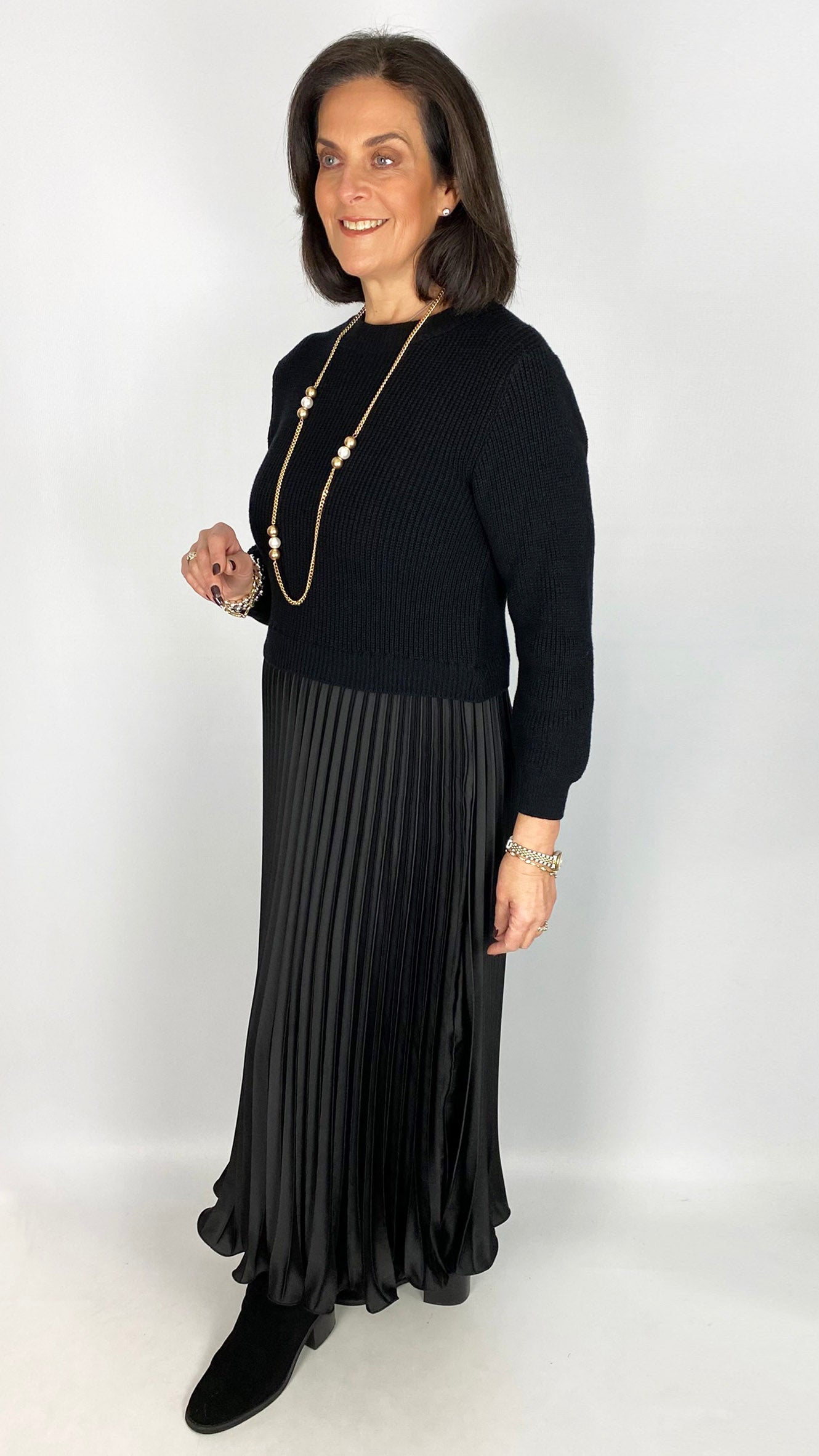 Pleated skirt jumper dress  | 2 Colours