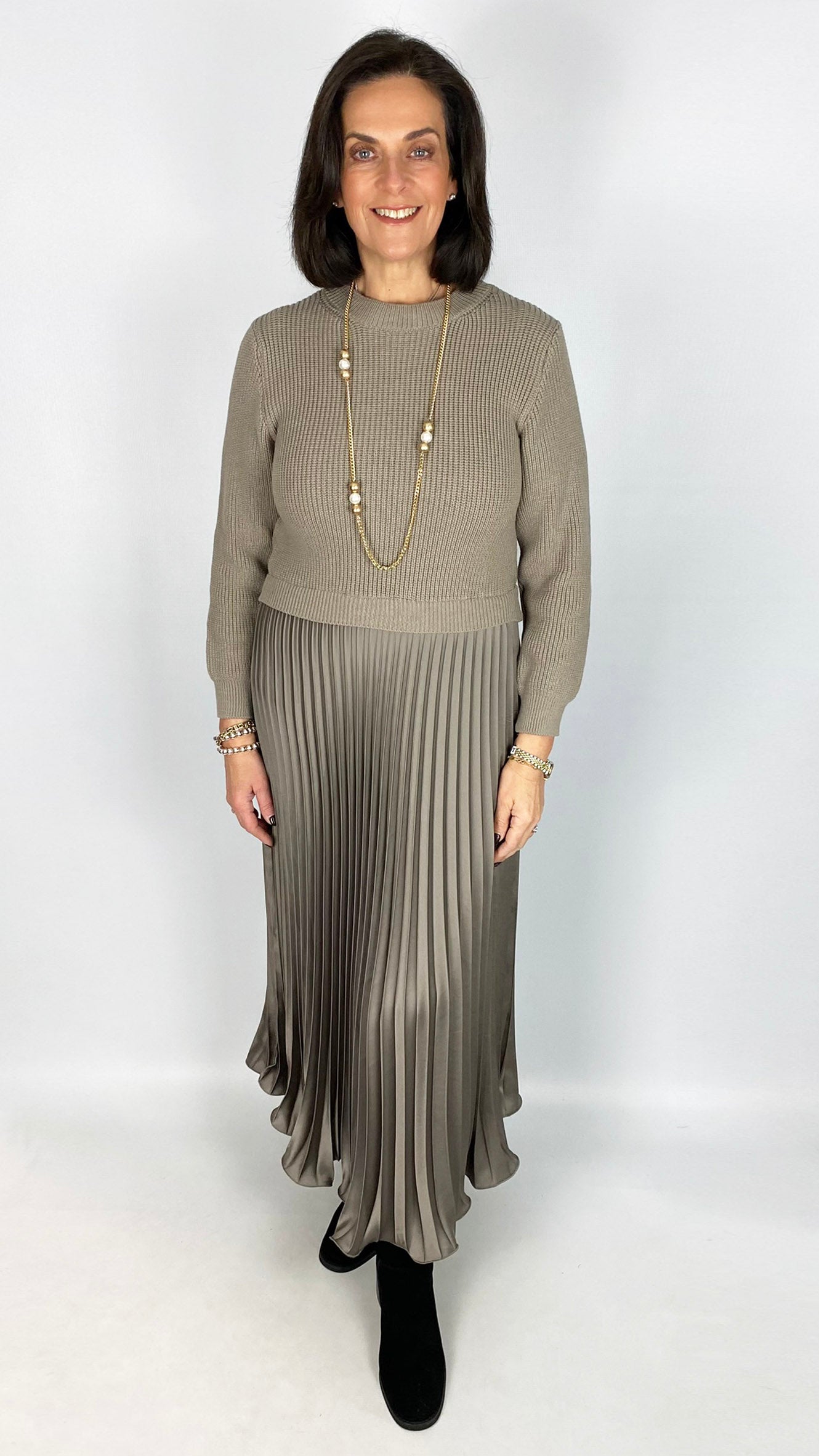 Pleated skirt jumper dress  | 2 Colours