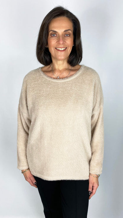 Fluffy round neck cozy jumper | 3 Colours