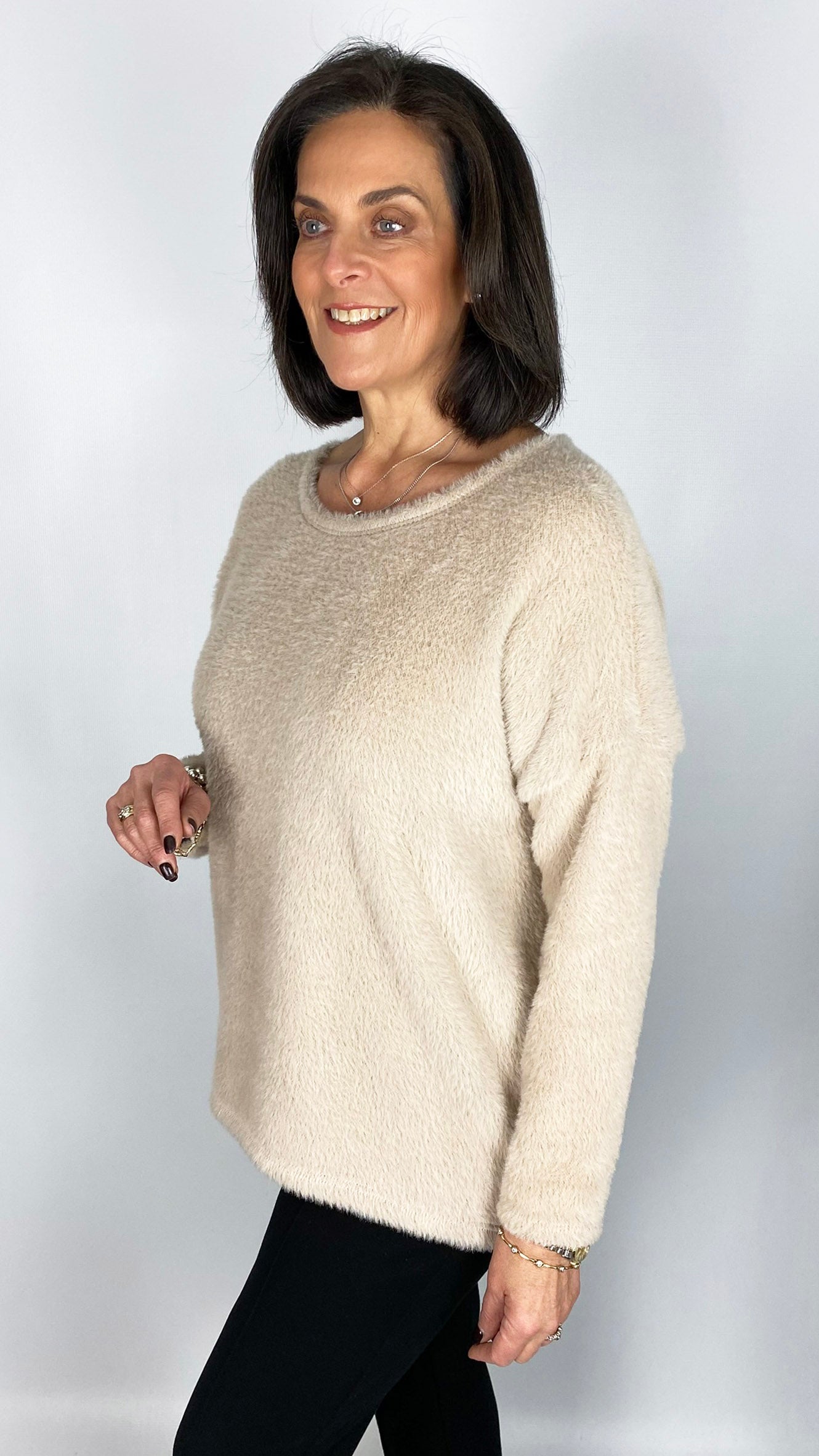 Fluffy round neck cozy jumper | 3 Colours