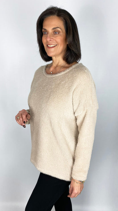 Fluffy round neck cozy jumper | 3 Colours