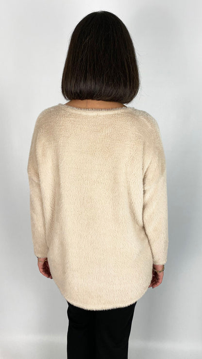 Fluffy round neck cozy jumper | 3 Colours